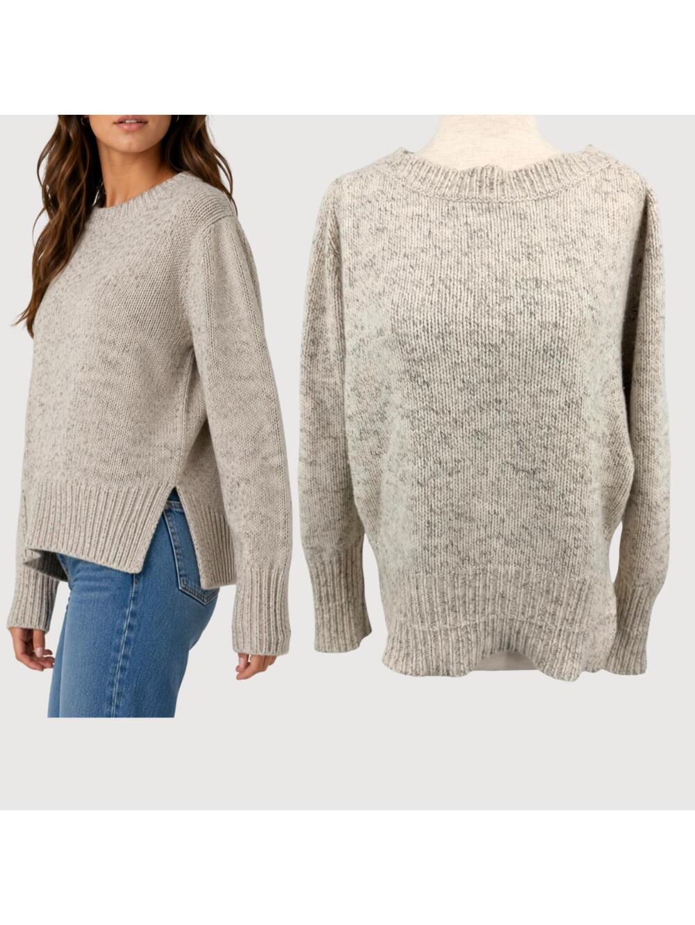 Brochu Walker Cashmere Side Slit Sweater L